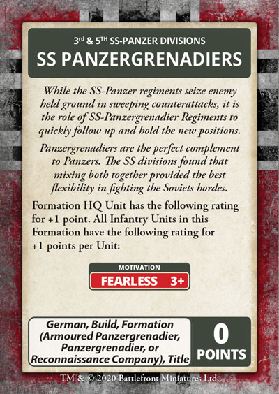 SS-Panzergrenadiers Command Card