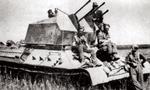 T-34 with a quad 2cm anti-aircraft gun