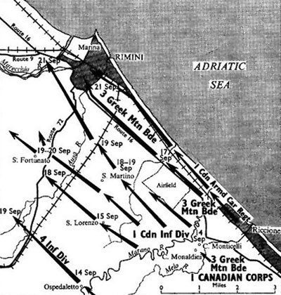 Area of operations around Rimini