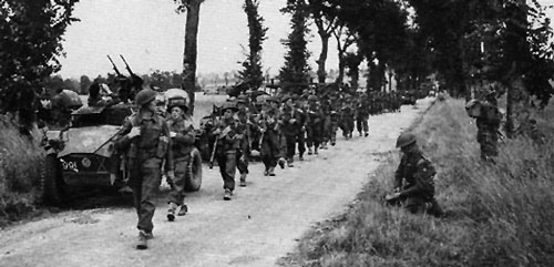 15th Division on the march through Normandy