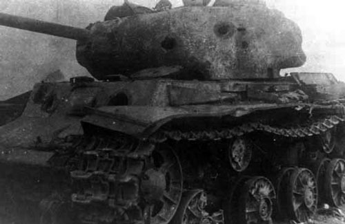 KV-1s tank that took many shots before it was knocked out