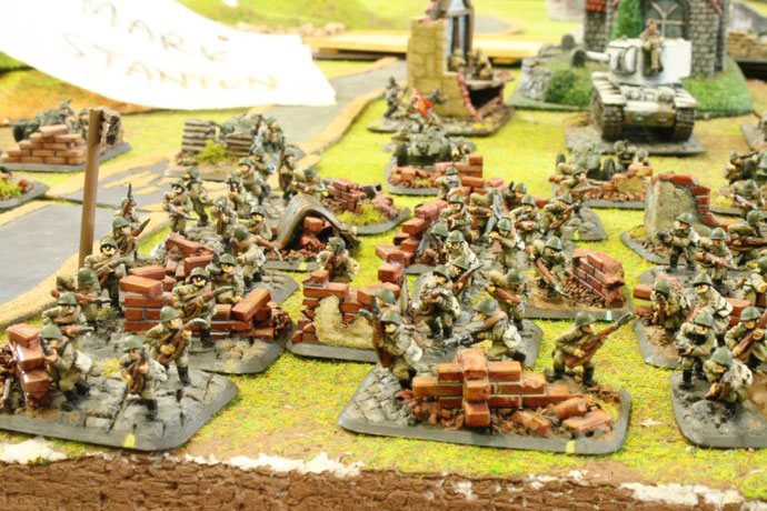 Conscripted Soviets advancing