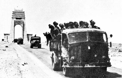 Bersaglieri mounted in a captured French truck
