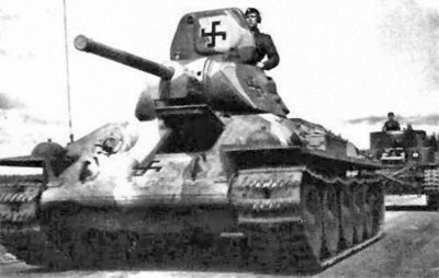 T-34 in three tone camouflage