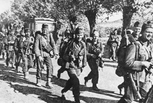 Hungarians march to the front