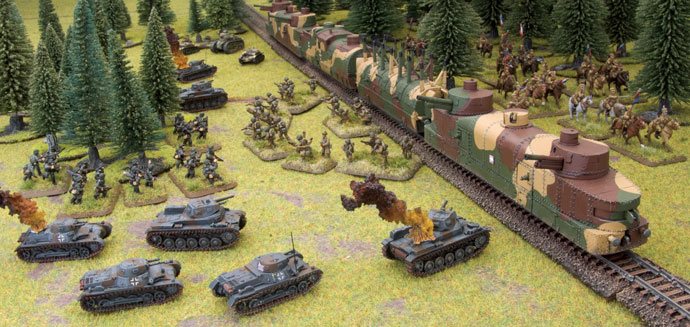 Polish Armoured Train in action