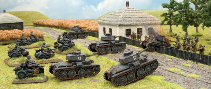 Panzer 38(t)s push forward
