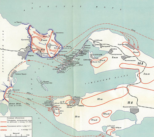 Russian map of the landings