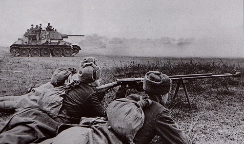 Soviet troops attack