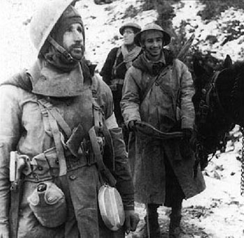 French troops in the mountains of Italy