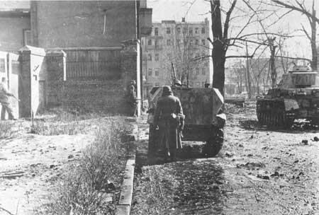 Using a halftrack as cover during an advance