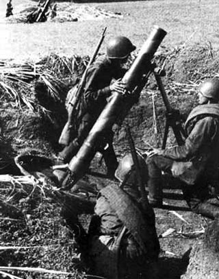 120mm mortar (120-HM 38) in action in the Caucasian Hills, September 1942