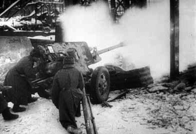 76mm Zis-3 firing at enemy positions