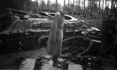 Destroyed T-34 tank