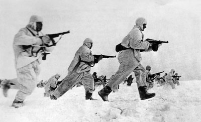 Advancing Soviet infantry