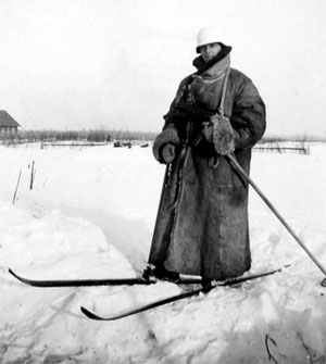 German Grenadier with ski equipment