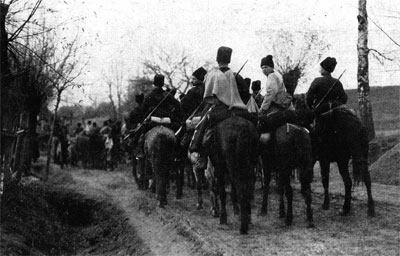 Cossacks off to war in 1914