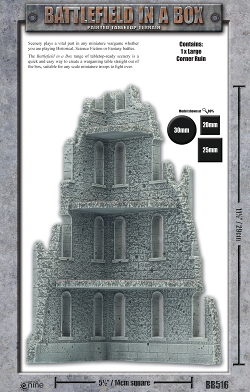Battlefield in a Box - Gothic Corner Ruin (BB516) - Box Back