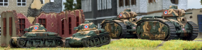 French Char B and Renault R-35 in action