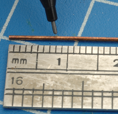 Measuring and marking off an 8mm piece of pinning rod