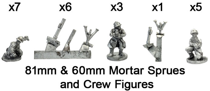 The French 60mm & 81mm Mortars with Crew Figures