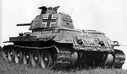 T-34 mod 1942/43 using a three-digit number on the side (Frontal section) of the turret & on the rear panel of the turret.