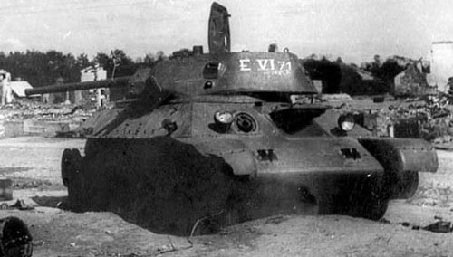 T-34 mod 1941/42 using an E-Mark numbering system on the side (Rear section) of the turret.