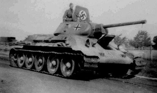 T-34 mod 1941/42 using a standard German Cross.