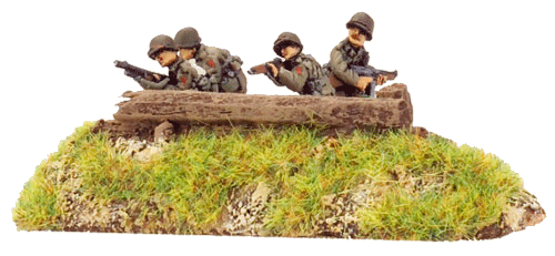 Rifle team in entrenchment