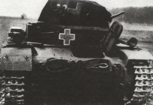 An example of a Panzer II with the yellow cross with a white outline