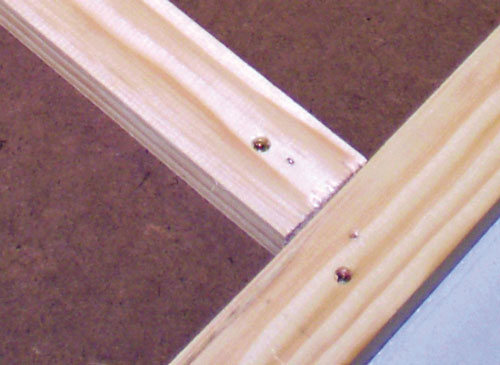 Use Liquid Nails and screws to secure your frame