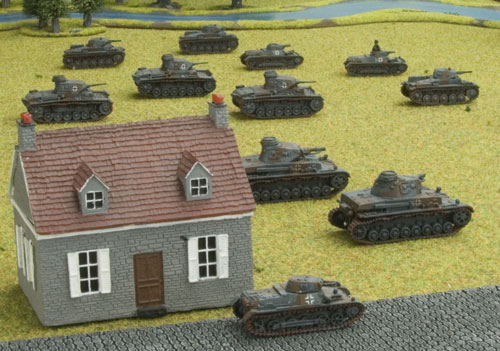 The massed tanks of 4. Panzerdivision approach Hannut