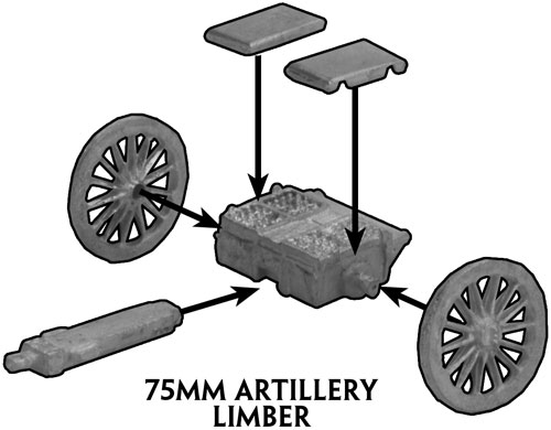 Assembly instructions for 75mm gun Limber in transit