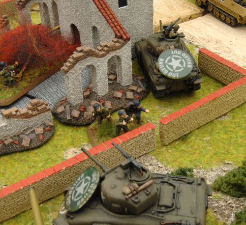 The PaK40 command teams captures the Shermans