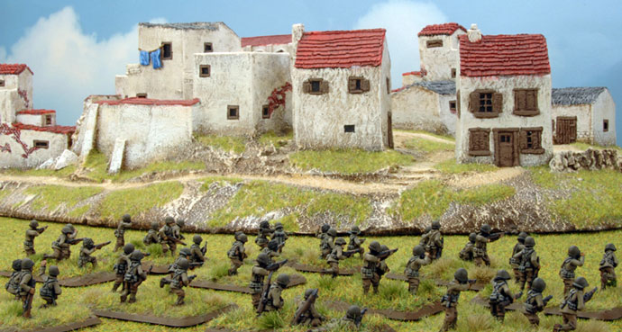 ...while the Rifle Platoon advances on the other.