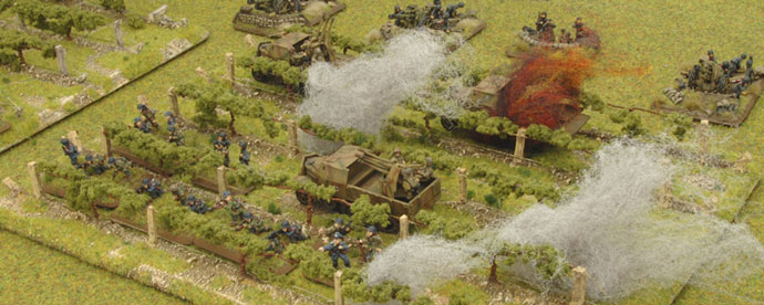 The American artillery continues to soften up the German positions.