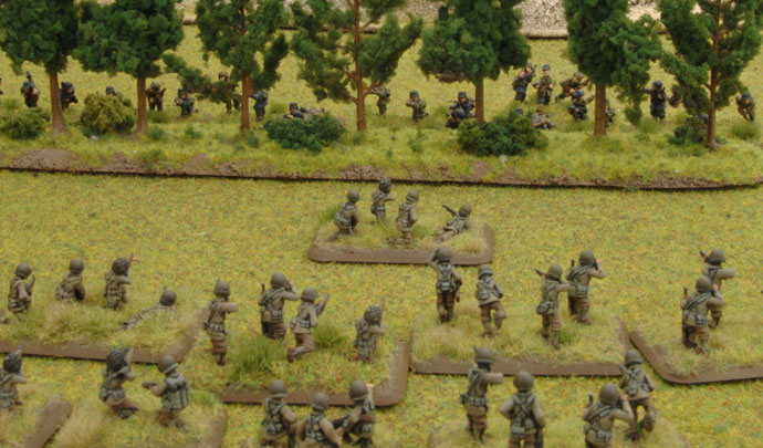 The Rifle platoon applies pressure to the German right flank.