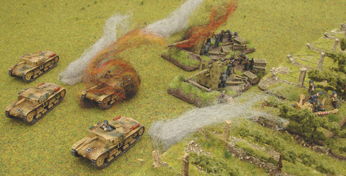 The Semoventes pay the price for being caught out in the open.