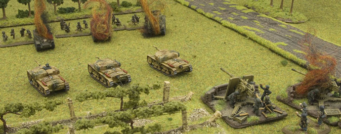 The last ‘88’ and Semovente platoon holds off the I&R platoon