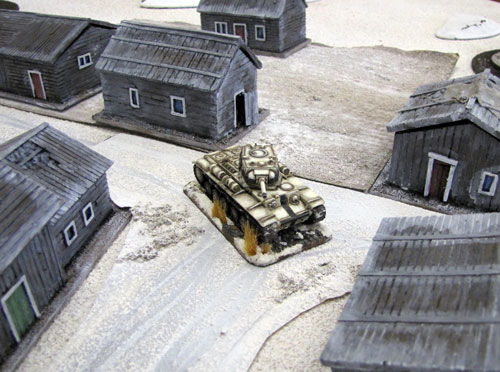 Feel the cold! A KV-1 belonging to Russell Briant acts as an objective on the crossroad