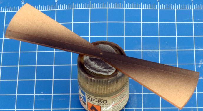 A translucent coat of black paint used to create the rotor blade.