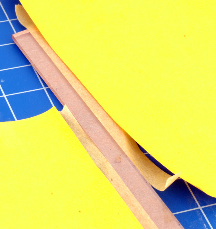 Using Post-It notes to mask off the exposed plastic.
