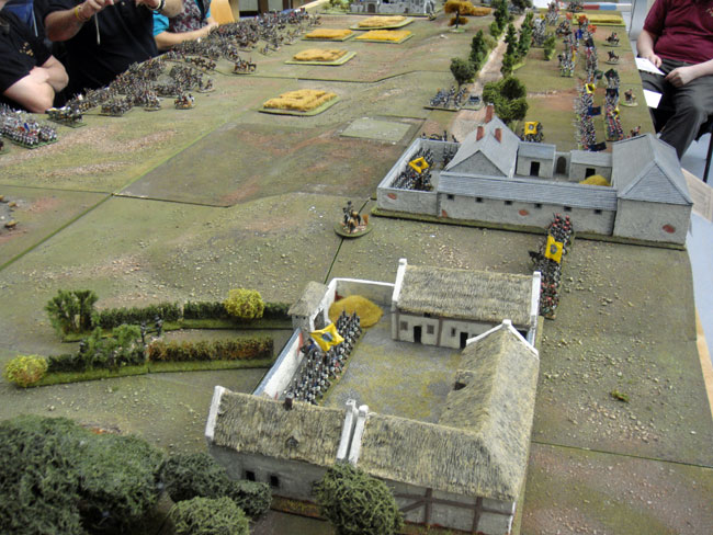View down the table, showing La Haie and Papelotte