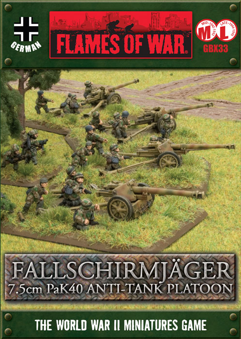 Fallschirmj&auml;ger 7.5cm PaK40 Anti-Tank Platoon Box Front (GBX33)