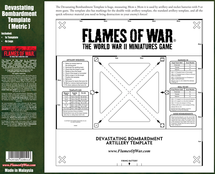 Green Devastating Bombardment Template (Metric) (AT004M)