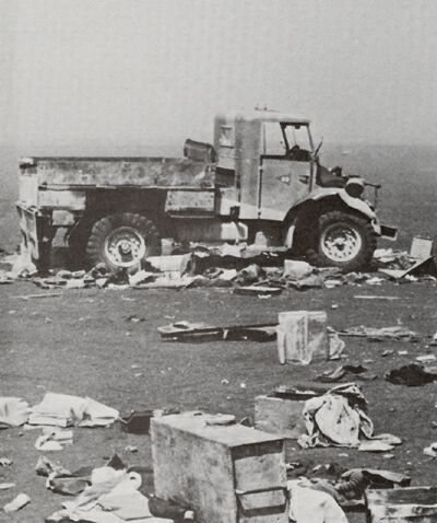 An abandoned 15cwt CMP truck, a victim of the Desert War