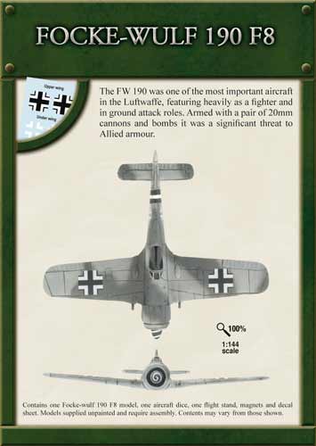 1/144 Scale painted German FW-190 Aircraft Flames of War 15mm
