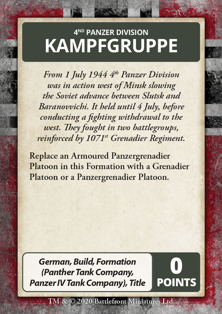 Bagration: German Command Cards (FW267C)