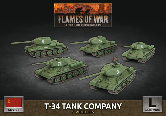 WWII *Flames Of War* Gale Force Nine 76mm FOW Soviet T-34 Tank 
