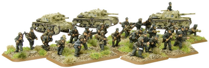 HQ, Gebirgsj&auml;ger Platoon, and Looted assault guns